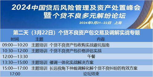 2024中國貸后風險管理及資產處置峰會暨個貸不良多元解紛發展論壇 實業投資視角下的新機遇與挑戰